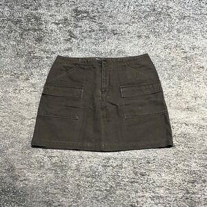 Vintage Gap Surplus Skirt Womens 14 (34") Brown Y2K Pockets Boho Utility